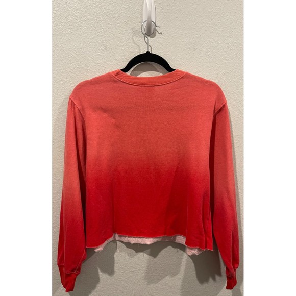 COCA COLA Logo Ombre Red Sweatshirt Crop Top - Picture 3 of 6